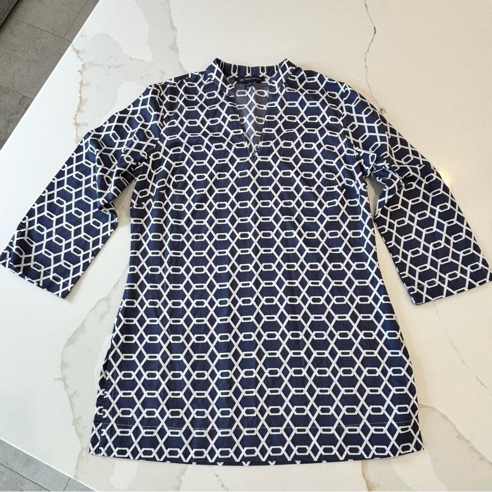 Brooks Brothers Blue and White Patterned Tunic